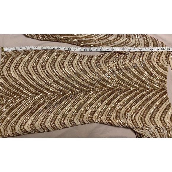 Gold Sequin Mini Dress - Picture 4 of 6